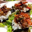 焼肉乗っけご飯レタス包み