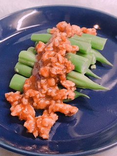 インゲンの肉味噌かけ-レシピのメイン写真