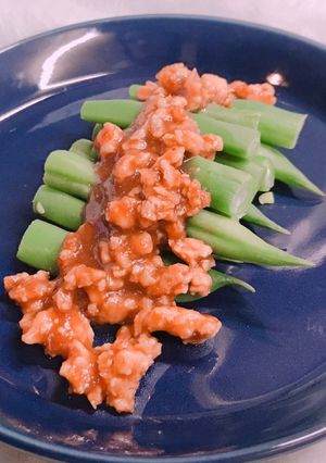 インゲンの肉味噌かけ-レシピのメイン写真