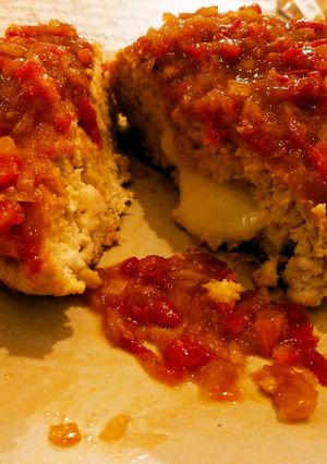 余り物で！鶏胸肉のチーズトマトハンバーグ-レシピのメイン写真