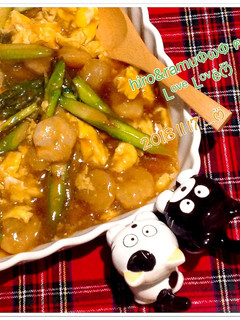 ふわふわ卵とアスパラの餡掛け-レシピのメイン写真