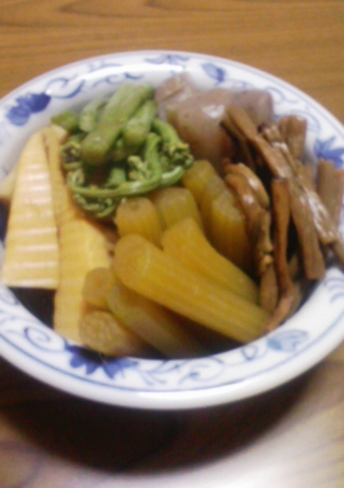 ぜんまいとわらびとふきの煮物♡-レシピのメイン写真