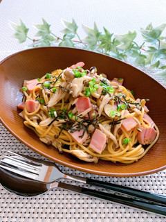 しめじとベーコンのにんにく醤油パスタ-レシピのメイン写真