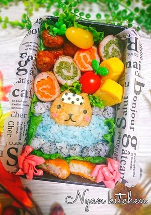 カピバラ温泉♪『カピバラさん』弁当♡冬弁-レシピのメイン写真