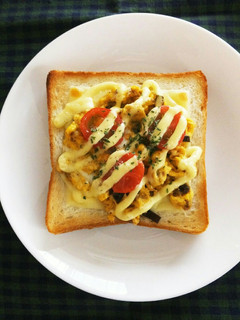 おかか昆布入りスクランブルeggトースト-レシピのメイン写真