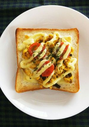 おかか昆布入りスクランブルeggトースト-レシピのメイン写真