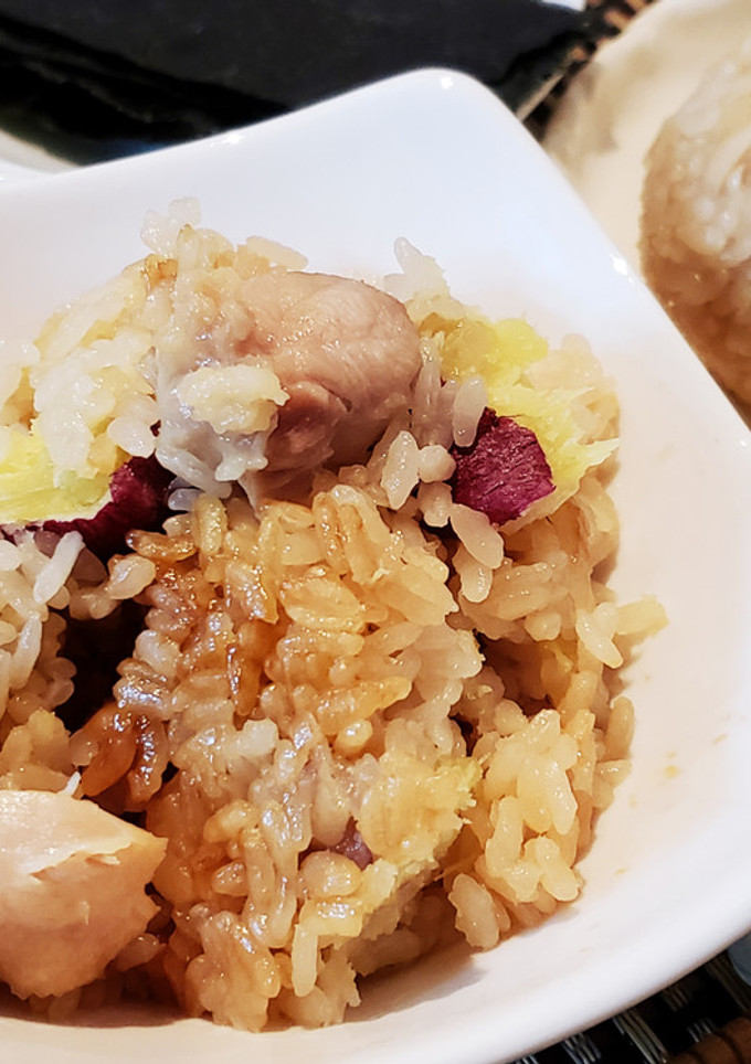 炊飯器で簡単！唐揚＆さつまいもごはん-レシピのメイン写真