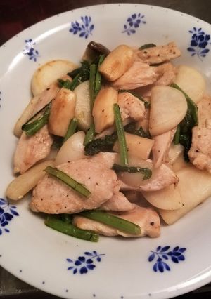 カブと鶏胸肉の炒めもの-レシピのメイン写真