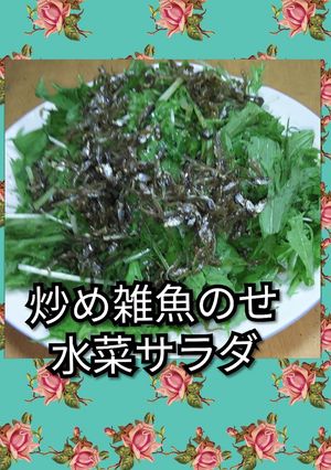 炒め雑魚のせ水菜サラダ-レシピのメイン写真
