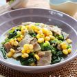 ほうれん草とベーコンの梅昆布茶スープ煮