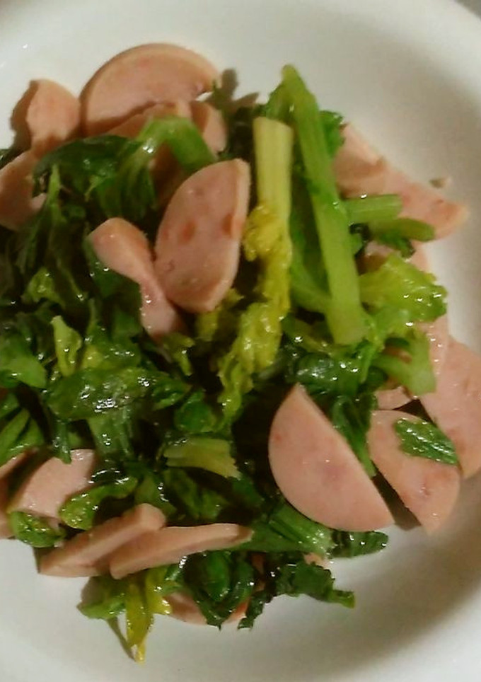 魚肉ソーセージとセロリの葉の炒め物-レシピのメイン写真