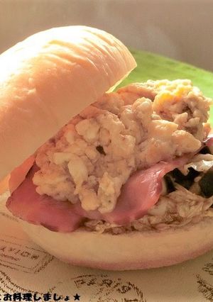 簡単★白菜昆布とベーコン卵のバーガー-レシピのメイン写真