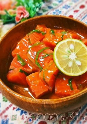 簡単♪塩レモン風味サーモンユッケ-レシピのメイン写真