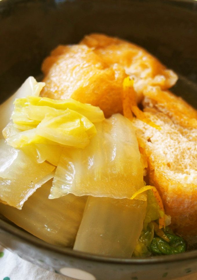 白菜と栃尾油揚げの煮物♪ゆず香る♪-レシピのメイン写真