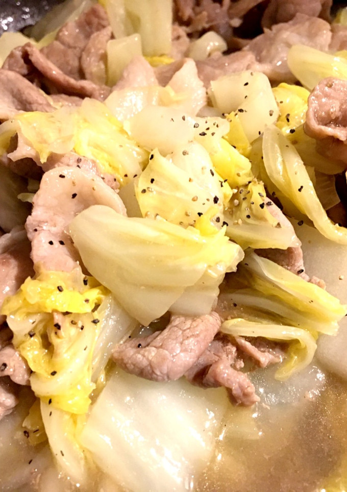 白菜と豚コマの炒め煮-レシピのメイン写真