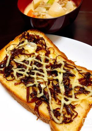 簡単ふじっこ煮トースト-レシピのメイン写真