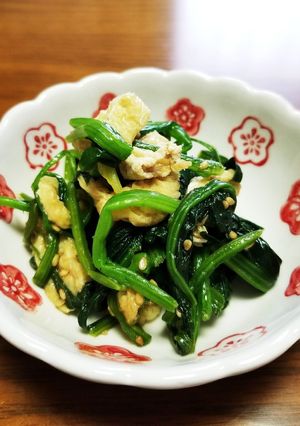 簡単副菜♪ほうれん草・油揚げ炒めナムル-レシピのメイン写真