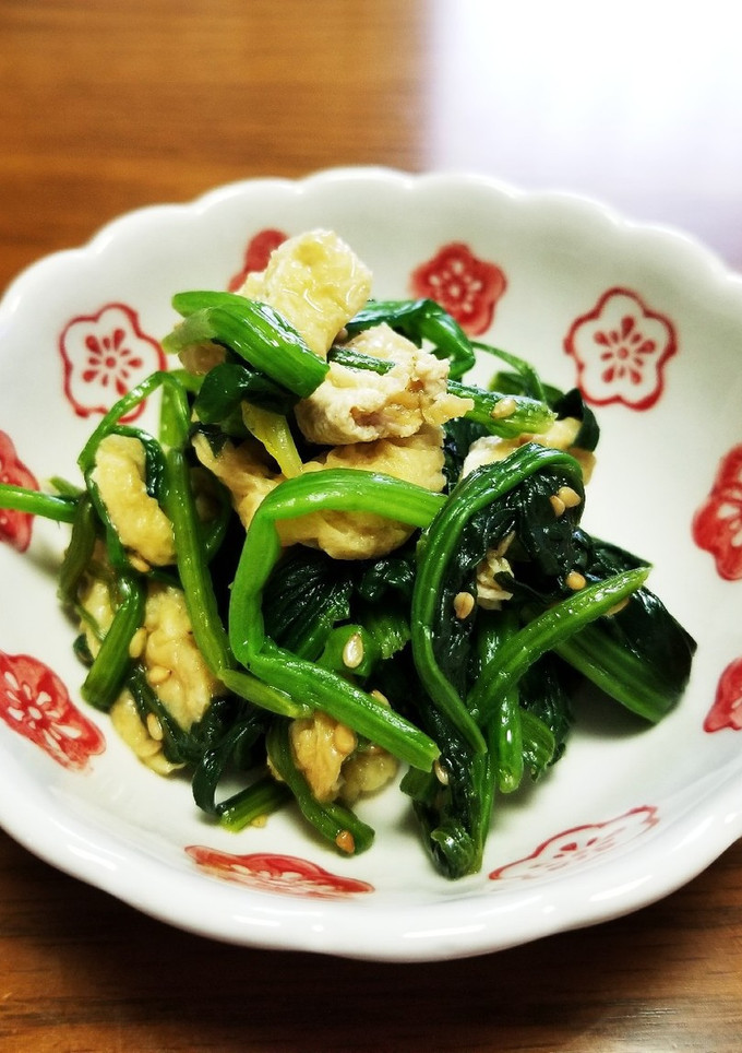 簡単副菜♪ほうれん草・油揚げ炒めナムル-レシピのメイン写真
