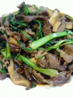 春菊と牛肉の甘辛炒め☆野菜炒め#ソテー-レシピのメイン写真