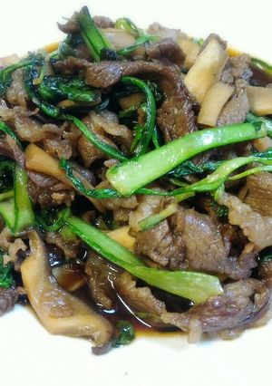春菊と牛肉の甘辛炒め☆野菜炒め#ソテー-レシピのメイン写真