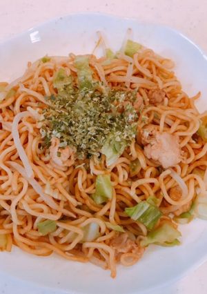 レンジで簡単！焼かないモチモチ焼きそば！-レシピのメイン写真