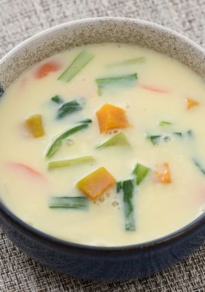 秋野菜の洋風味噌汁　豆乳仕立て-レシピのメイン写真