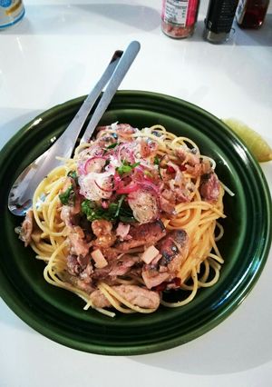 サンマとミョウガの香りパスタ-レシピのメイン写真