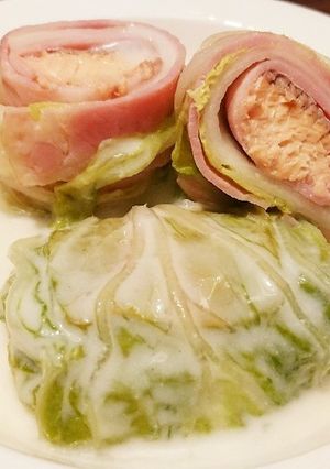 鮭のベーコン巻きクリームロール白菜-レシピのメイン写真