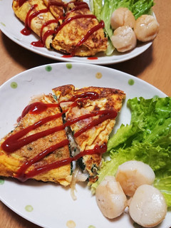 ほうれん草とベーコンの三角オムレツ♪-レシピのメイン写真