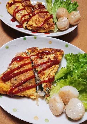 ほうれん草とベーコンの三角オムレツ♪-レシピのメイン写真
