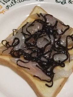 スズキのふじっこ煮カルパッチョトースト-レシピのメイン写真