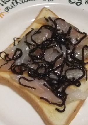 スズキのふじっこ煮カルパッチョトースト-レシピのメイン写真