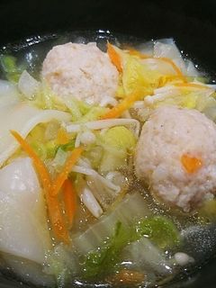 簡単 鶏団子のお鍋スープ-レシピのメイン写真
