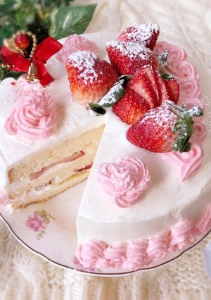 クリスマスケーキにも♡淡雪スポンジケーキ-レシピのメイン写真