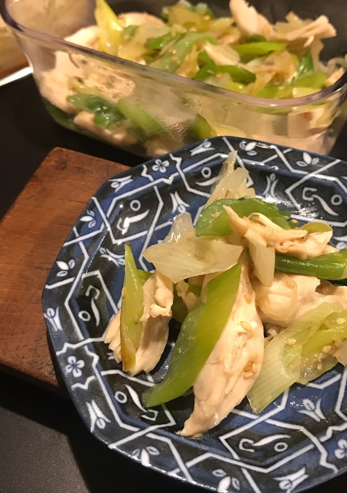 食材２つで簡単♪鶏ささみとネギの中華炒め-レシピのメイン写真