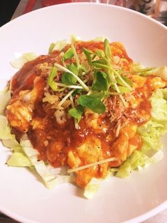 これエビ入ってたら完全にエビチリなのに丼-レシピのメイン写真