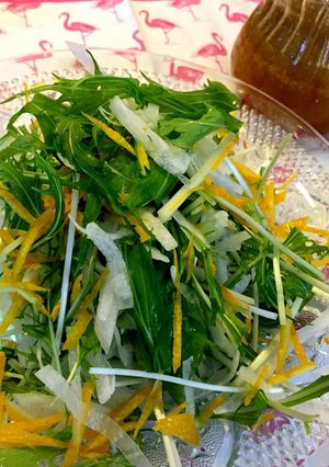 柚子ドレッシングで爽☆大根と水菜のサラダ-レシピのメイン写真