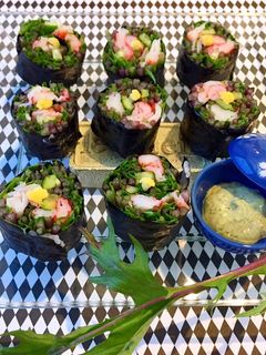 紫水菜カニカマ海苔巻きサラダ-レシピのメイン写真