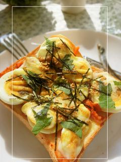茹で卵×キムチのカレーチーズトースト-レシピのメイン写真
