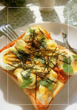 茹で卵×キムチのカレーチーズトースト-レシピのメイン写真