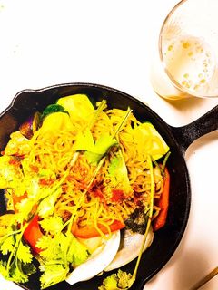 夏野菜のカレー焼きそば♪#ニトスキ でも-レシピのメイン写真