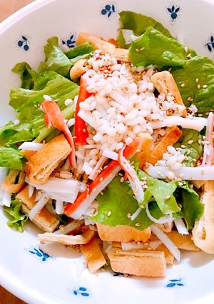 カリカリ薄揚げ大根サラダもち麦トッピング-レシピのメイン写真
