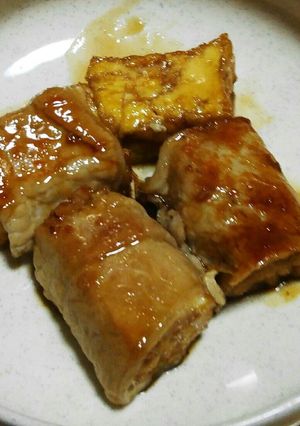 精進料理風厚揚げの肉巻きステ−キ風｡-レシピのメイン写真