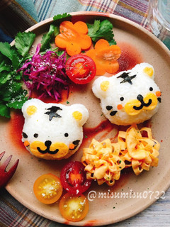 お弁当にホワイトタイガーおにぎり(動画有-レシピのメイン写真