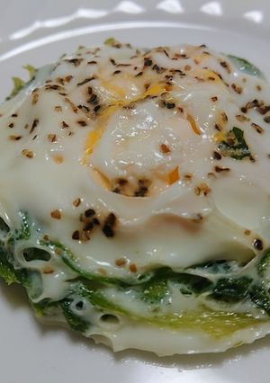 お弁当☆レンジ／巣ごもり卵レタスver.-レシピのメイン写真