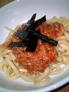 納豆キムチうどん-レシピのメイン写真