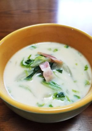 ☆白菜とベーコンの豆乳味噌スープ☆-レシピのメイン写真