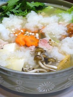 ふっくら☆みぞれ鍋(丸新本家)締めは雑炊-レシピのメイン写真