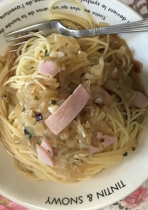 玉ねぎ１人１個分のスープパスタ-レシピのメイン写真