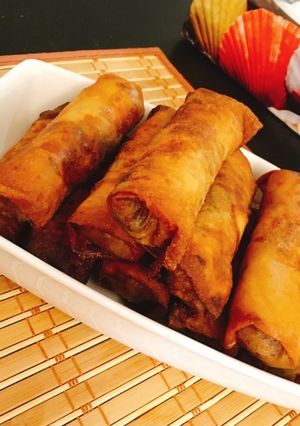 絶品★ケールきのこベーコンひき肉春巻き-レシピのメイン写真